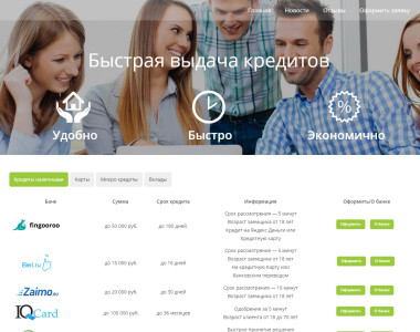 Купить сайт по выдачи кредитов